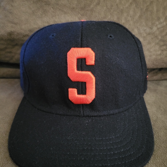 Stussy Other - Stussy Hat Cap Mens Snap Back Navy Blue S Logo Wool Blend Streetwear Stüssy